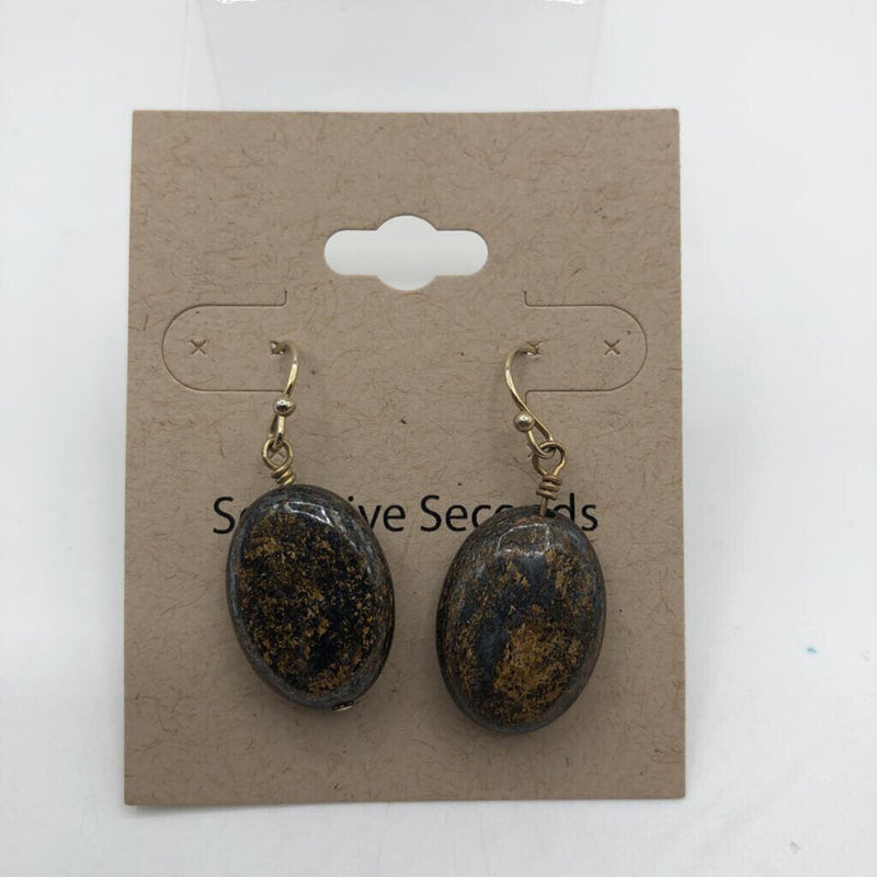 goldtone ocean jasper drop earrings