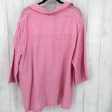 2X Linen V neck button sides L/S