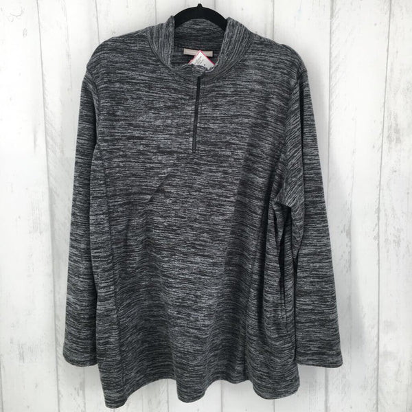 22/24 (1X) Marled fleece half zip L/S