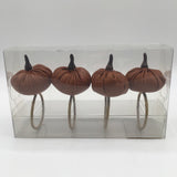 R8 Set of 4 leather pumpkin napkin rings