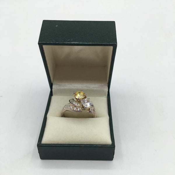 Sz11 .925cz ring w/yellow stone