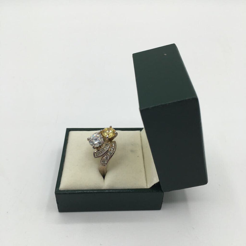 Sz11 .925cz ring w/yellow stone