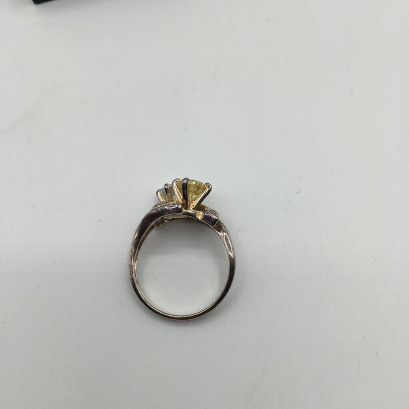 Sz11 .925cz ring w/yellow stone