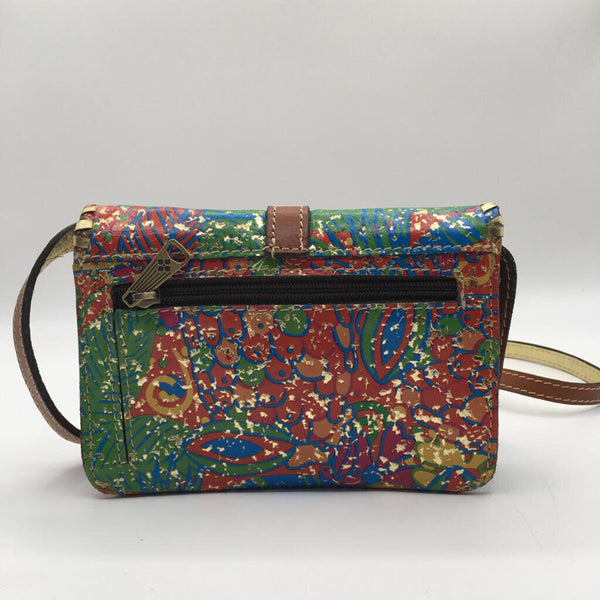 tropical design w/ gold accents crossbody