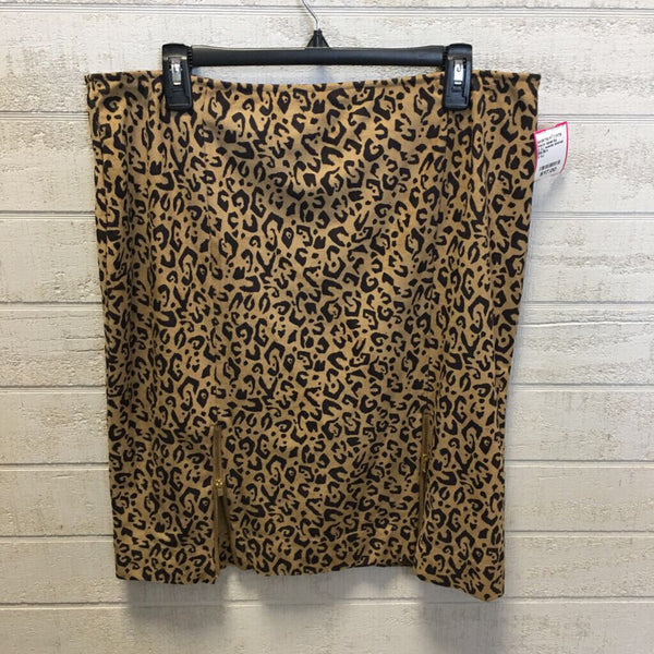 2 (L) suede animal print w/gold zippers