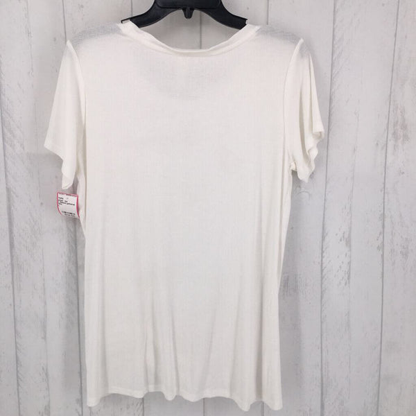 L Ribbed gathered hem s/s