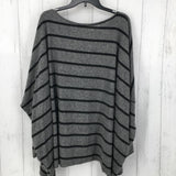 R44 3X Striped dolman slv sweater