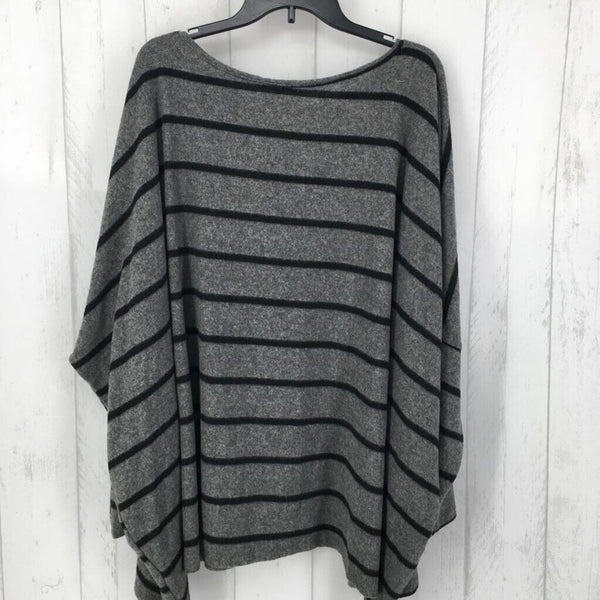 R44 3X Striped dolman slv sweater