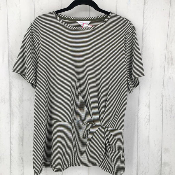 XXL Striped gathered front s/s