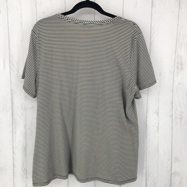 XXL Striped gathered front s/s