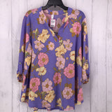 NWT XL tab slv v-neck floral top