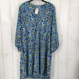 NWT 2x tab slv paisley v-neck dress