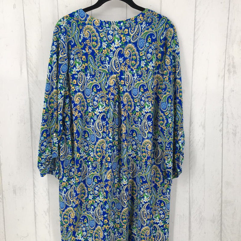 NWT 2x tab slv paisley v-neck dress