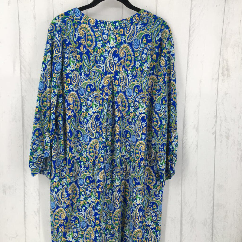 NWT 2x tab slv paisley v-neck dress