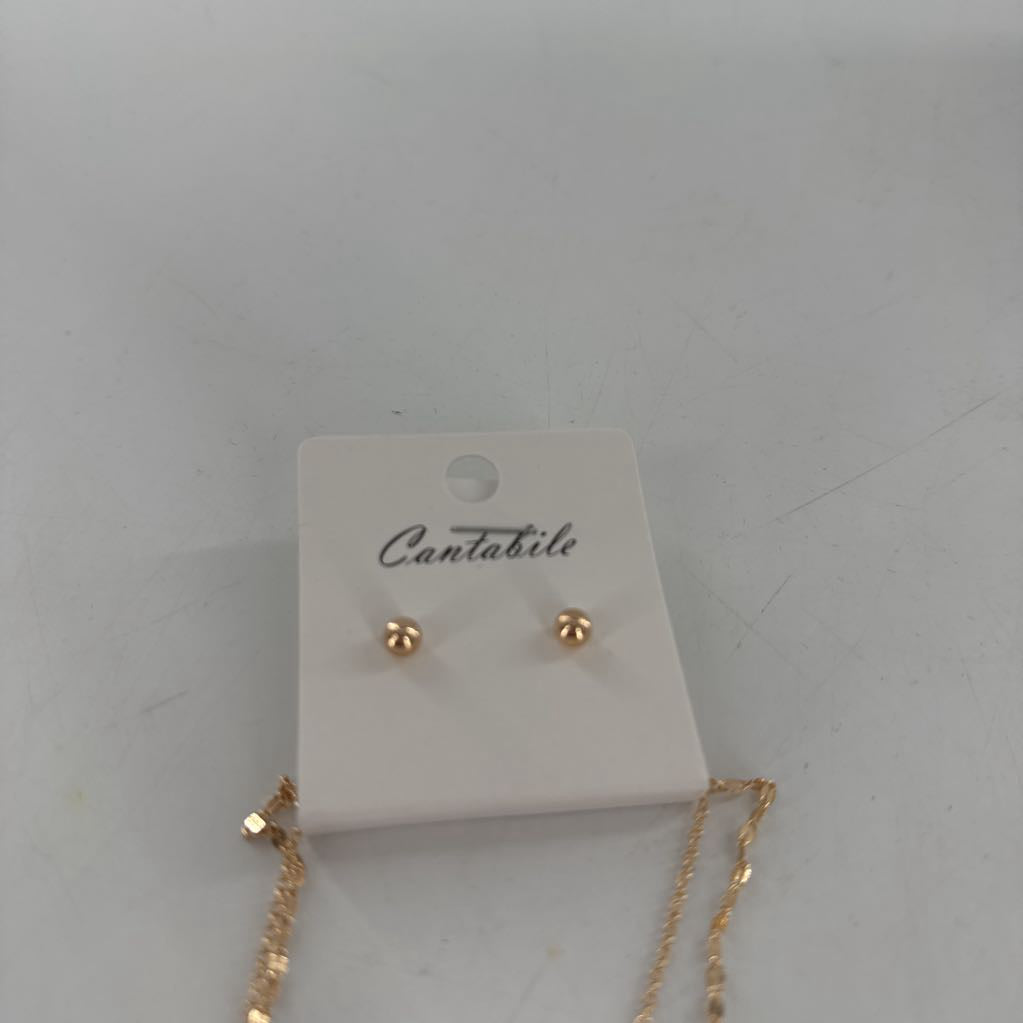 gold cross necklace w earrings