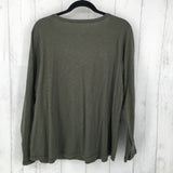 PXXL V-neck 1/2 button down L/S top