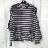 M Striped velour hoodie