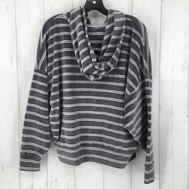 M Striped velour hoodie