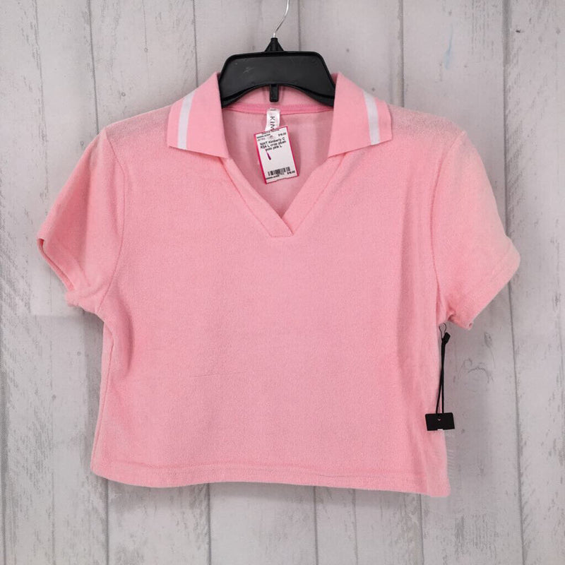 R24 L crop plush polo