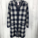 XL Long hooded plaid button down