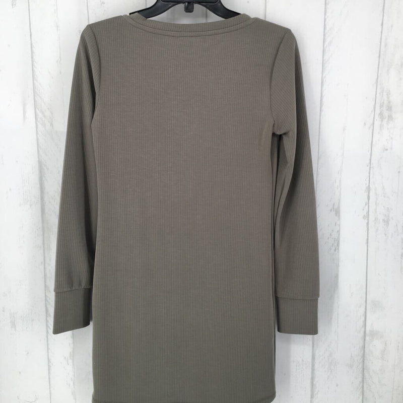 M Ribbed v-neck l/s