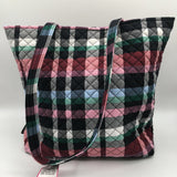 R65 plaid snap closure tote