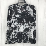 L l/s cow print sheer top