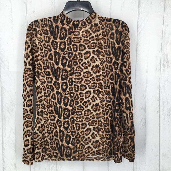 L l/s animal print sheer top