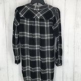 XS Flannel l/s button down tunic