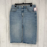 XL Front split denim skirt