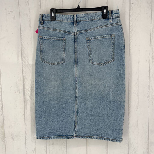 XL Front split denim skirt