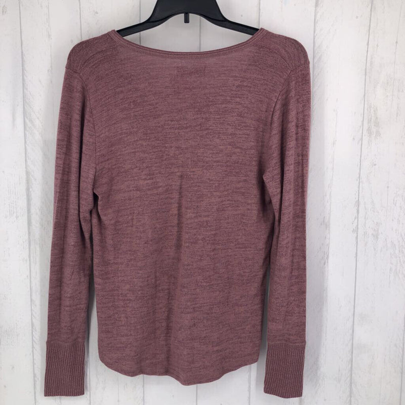 R35 XL Marled v-neck 1/button l/s