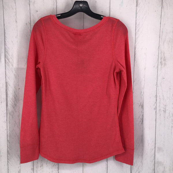 L Waffle knit fited top l/s