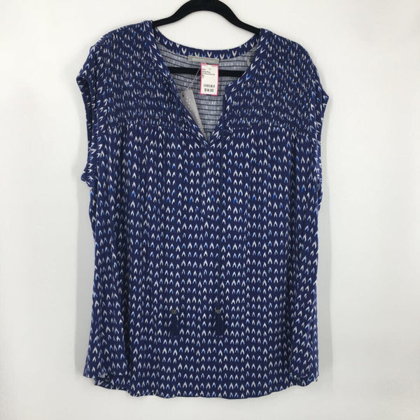 2X Smocked knit top s/s