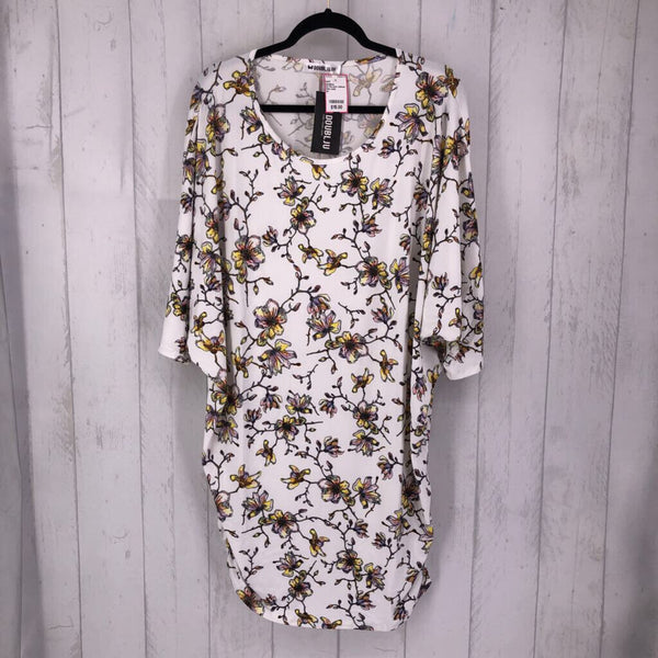 2X Flo print dolman slv tunic