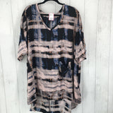 3X Tie dye v-neck high/lo s/s