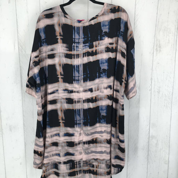 3X Tie dye v-neck high/lo s/s