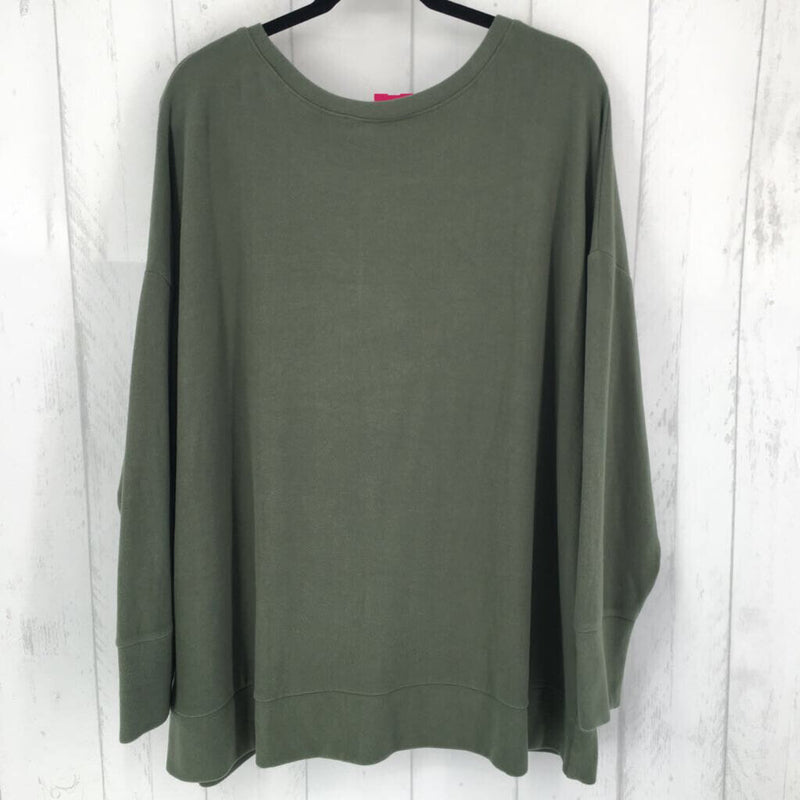 2X Gathered hem crewneck l/s