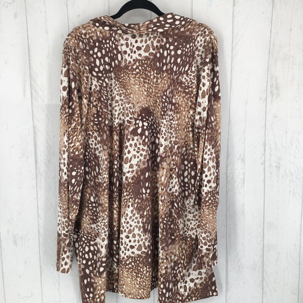 3X Animal print button down l/s