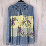 2X Flor print wire collar l/s