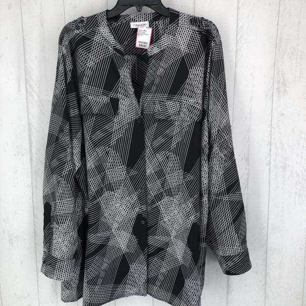 3X printed button down l/s