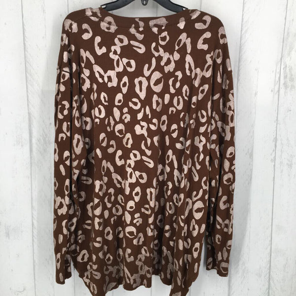 XXL/2XL Animal print zipper sides l/s