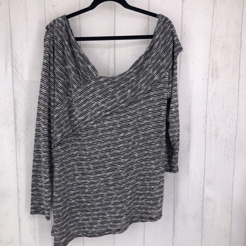 22/24Striped off shoulder 3/4 slv tunic