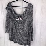 22/24Striped off shoulder 3/4 slv tunic