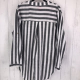 2X Striped button down tunic tab slv