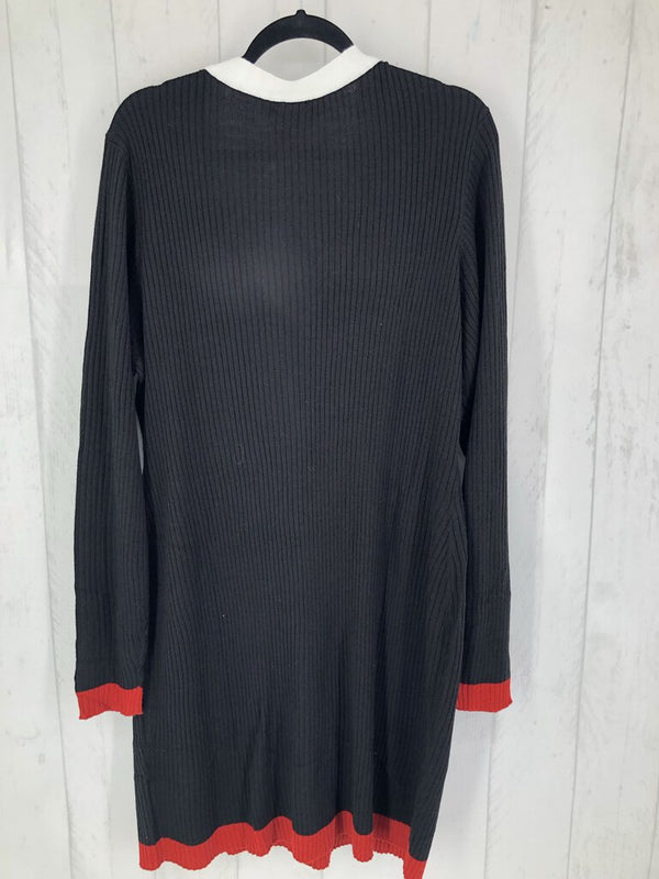 3X Pull on v-neck sweater dress