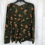 M Floral print tie hem l/s