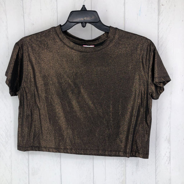 XS Metallic crop s/s tee