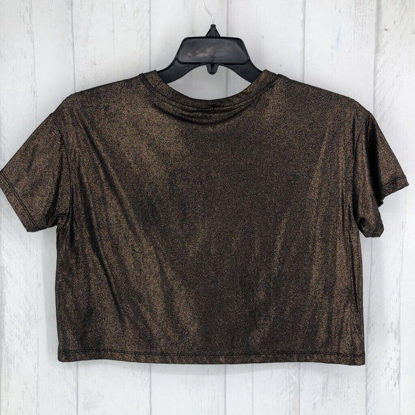 XS Metallic crop s/s tee