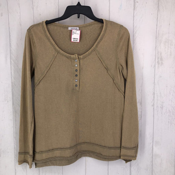 S 1/2 button down l/s tee